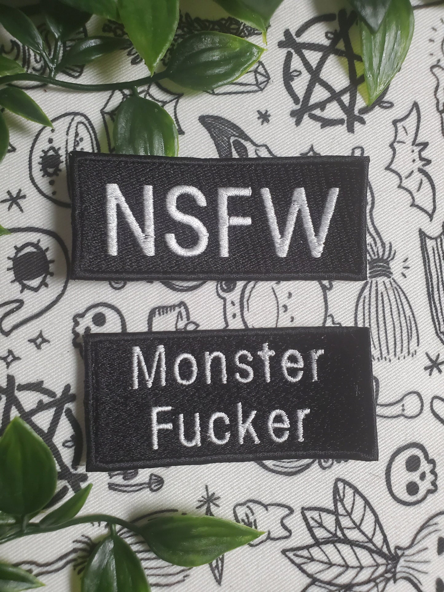 monster f*cker lover iron on sew on patch embroidered