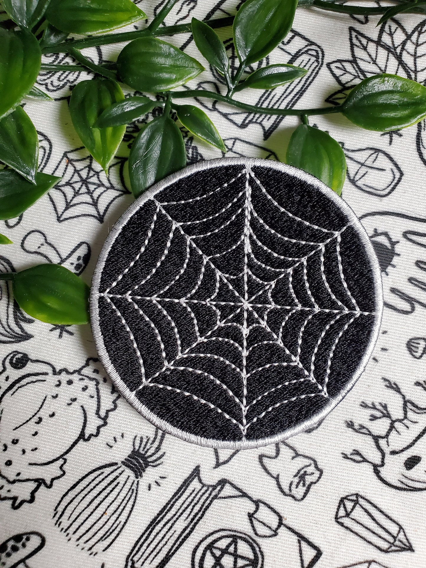 Spiderweb iron on sew on patch