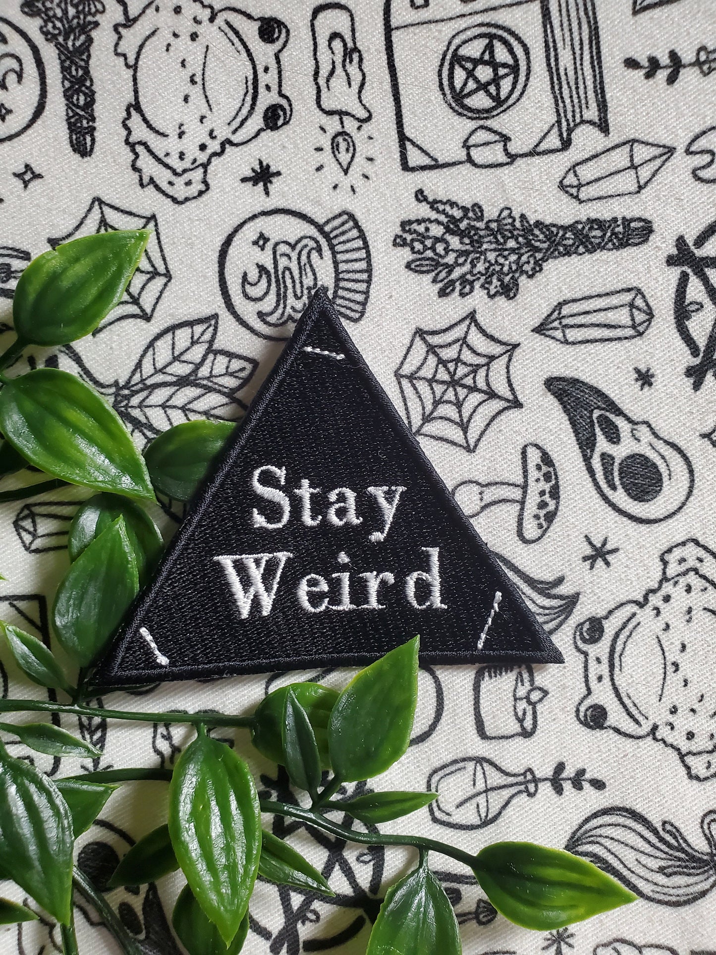 Stay weird embroidered patch iron on sew on patch