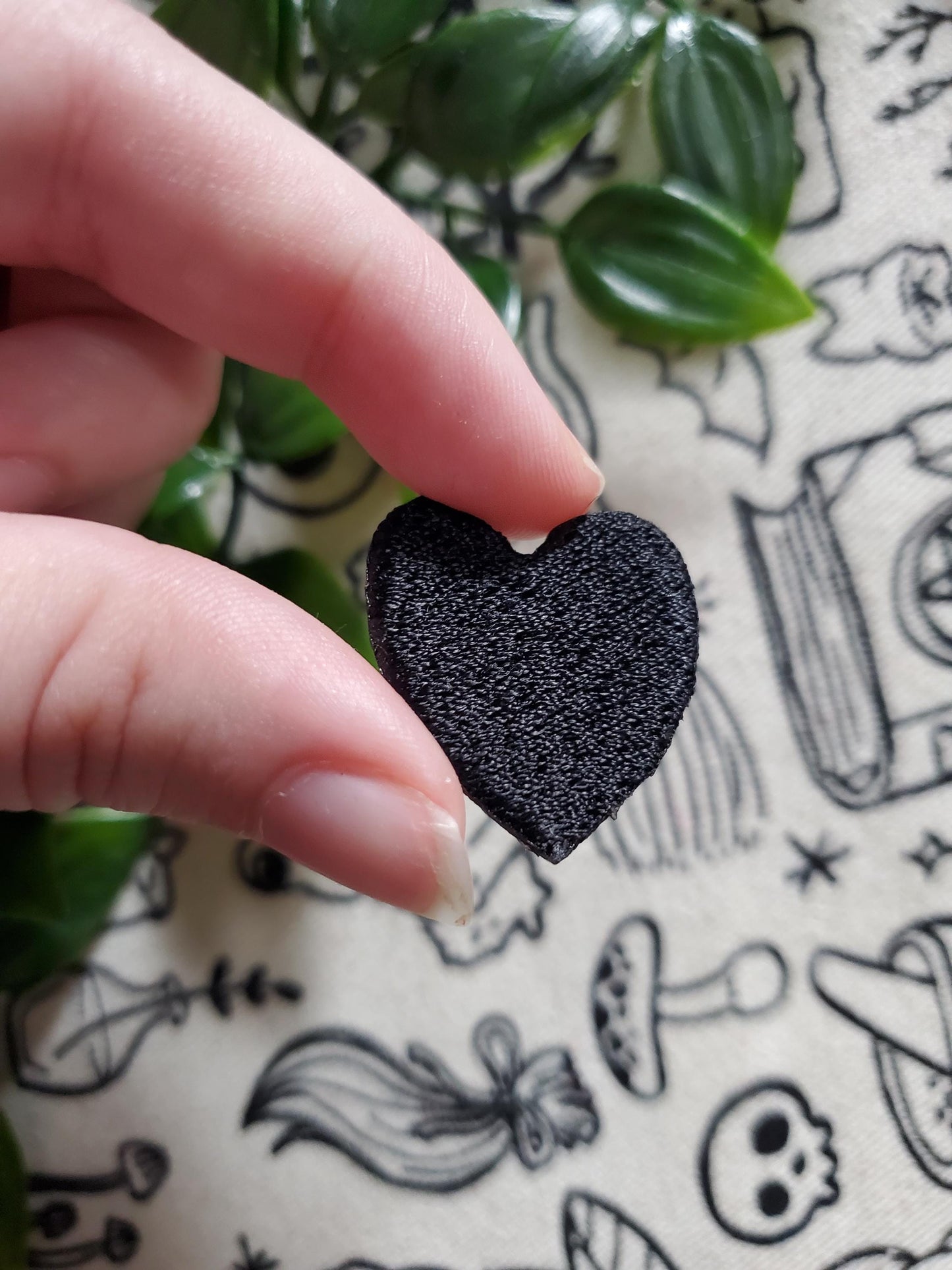 Mini black heart patch, iron on, sew on embroidered patch