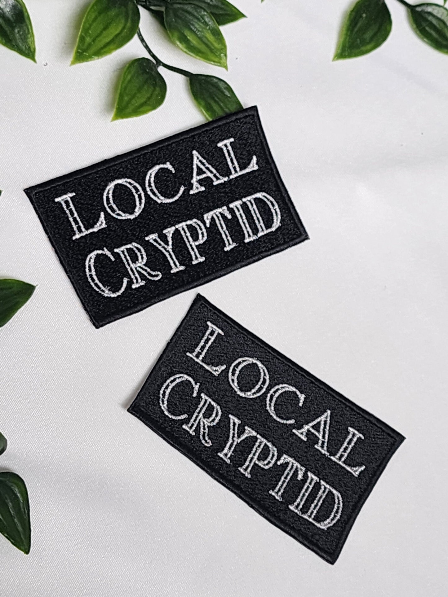 local cryptid iron on sew on patch, cryptidcore