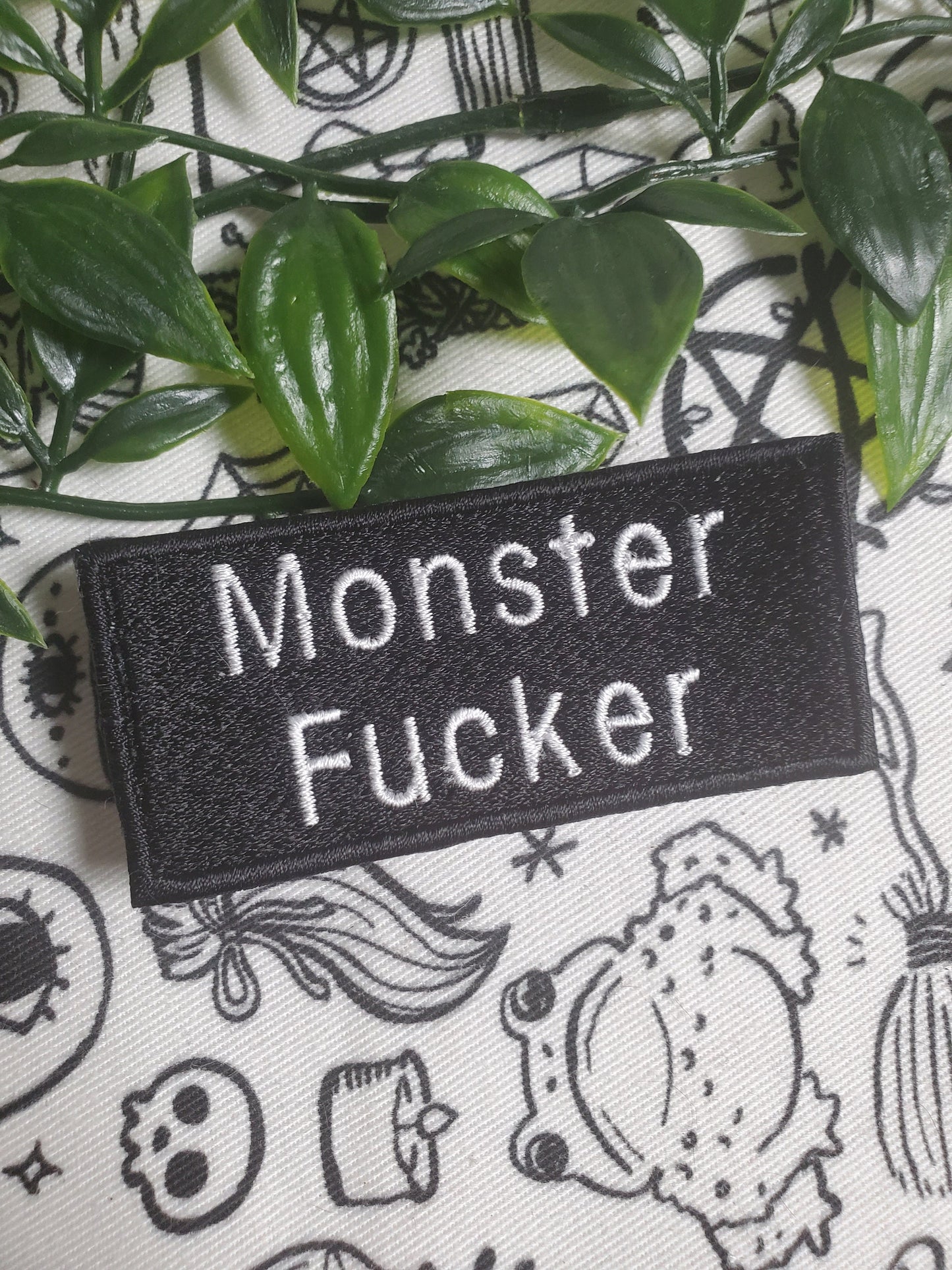 monster f*cker lover iron on sew on patch embroidered