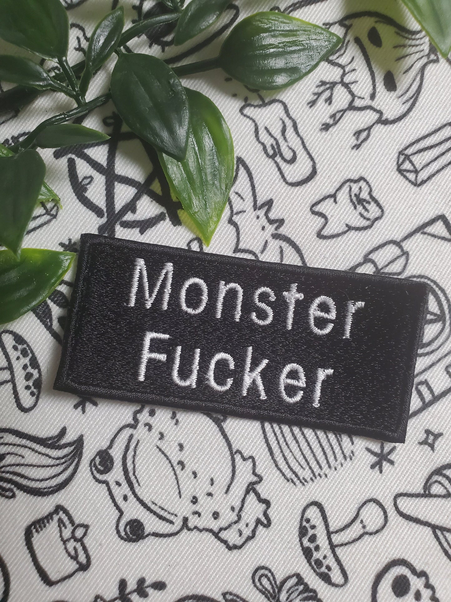 monster f*cker lover iron on sew on patch embroidered