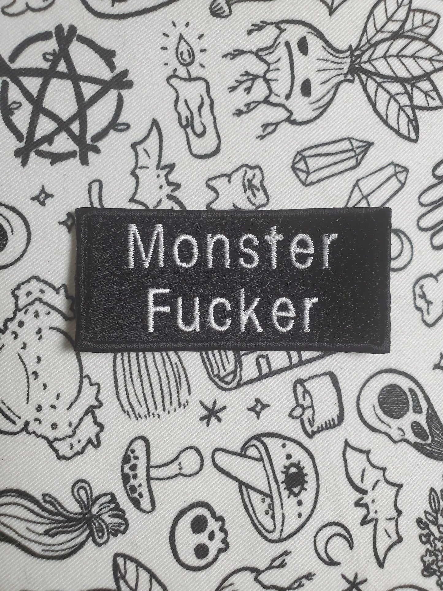 monster f*cker lover iron on sew on patch embroidered
