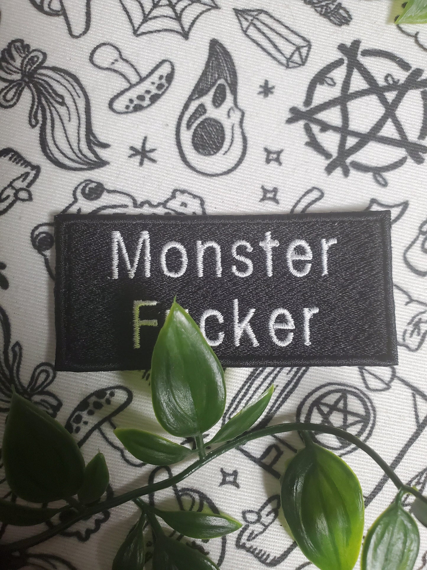 monster f*cker lover iron on sew on patch embroidered
