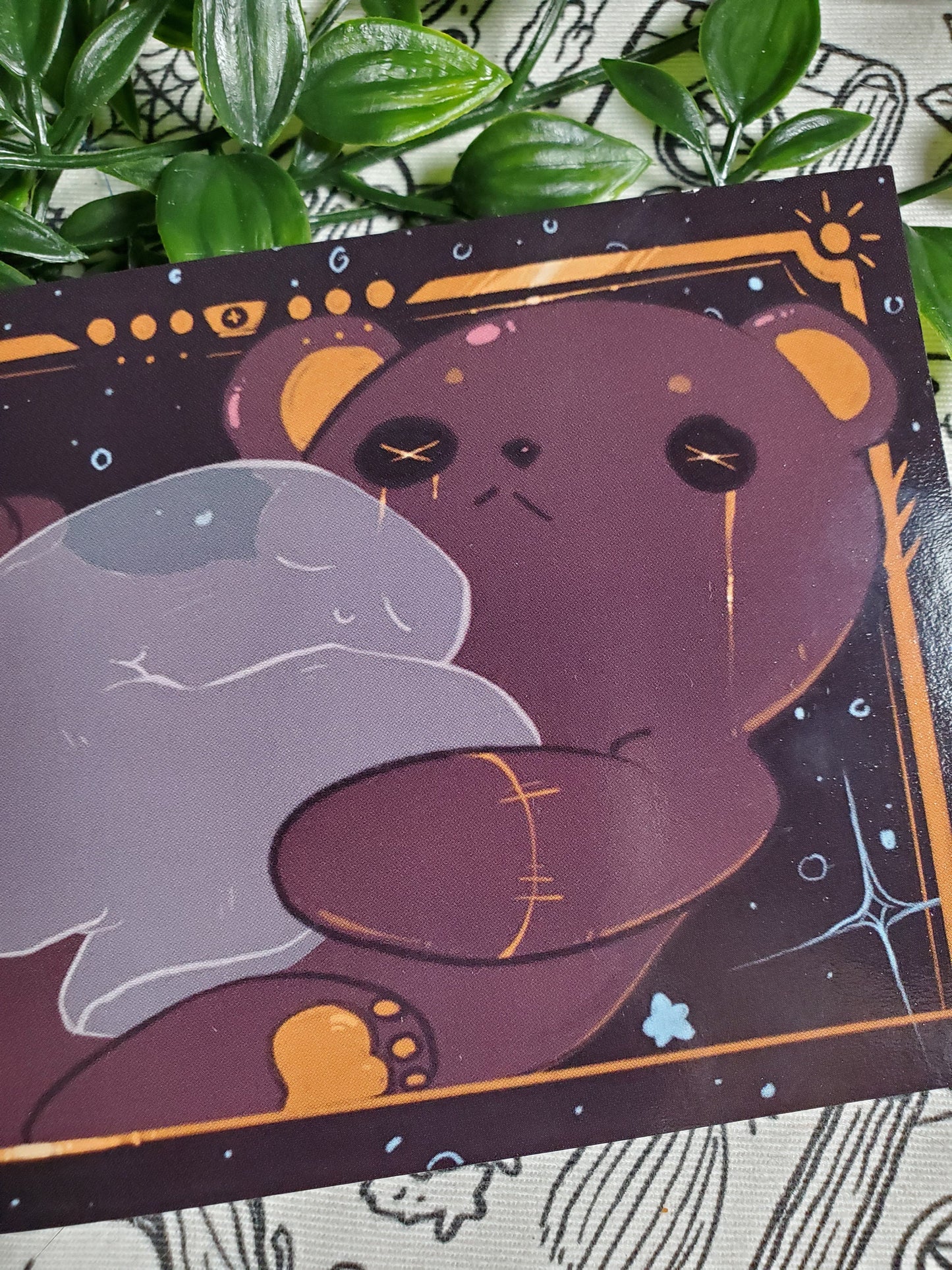 Spooky cute ghost postcard artprint halloween postcard