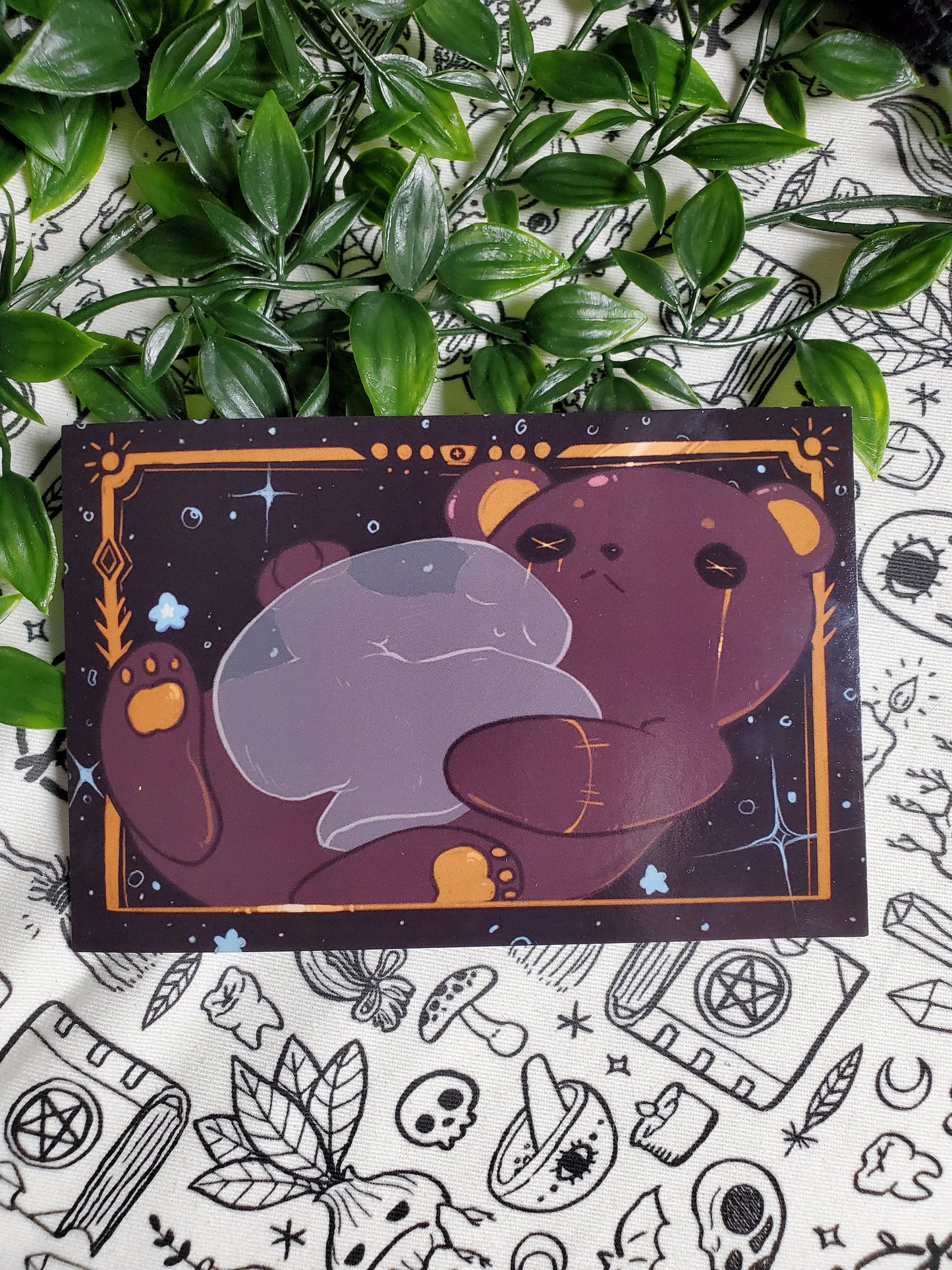 Spooky cute ghost postcard artprint halloween postcard