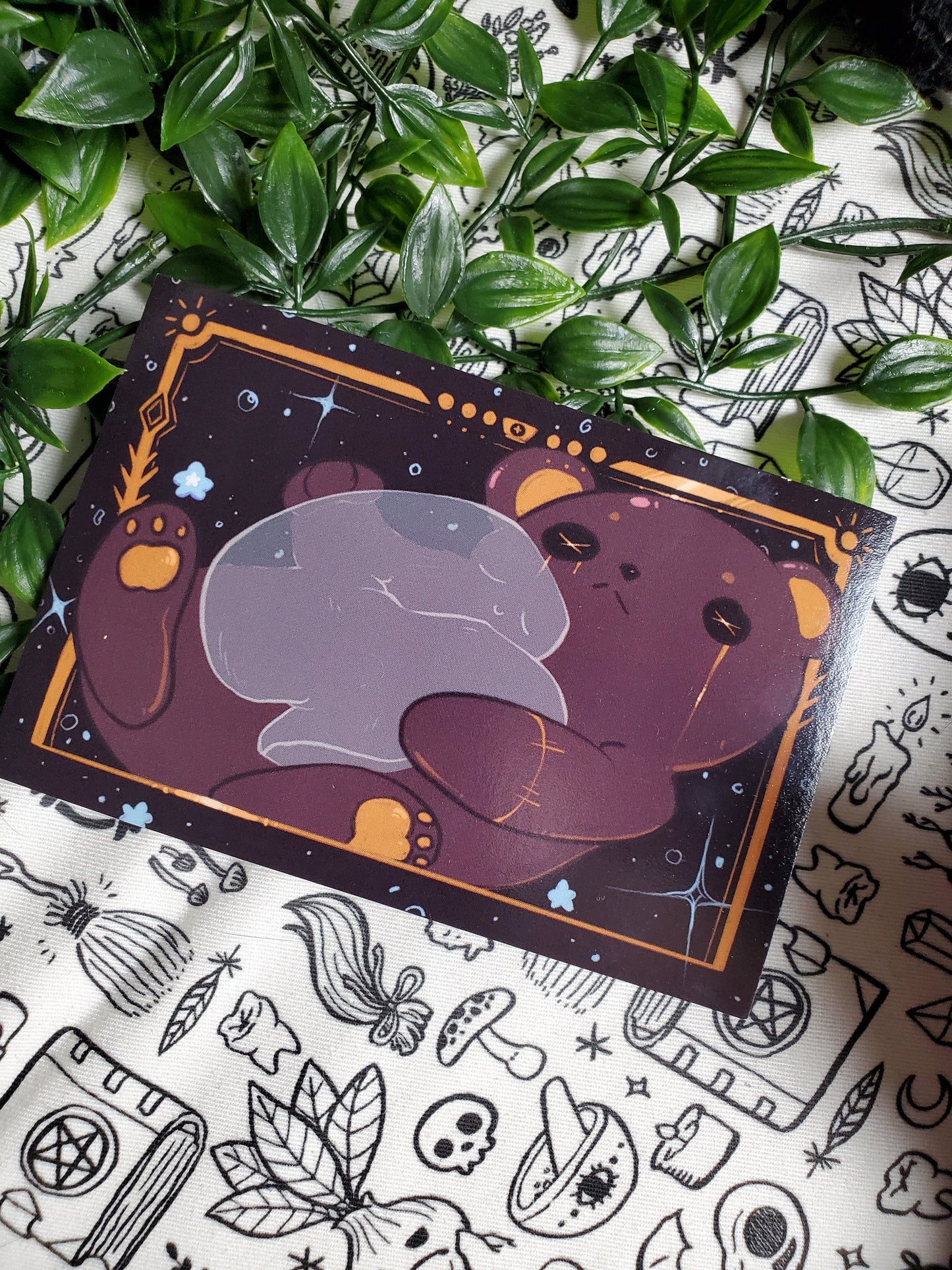 Spooky cute ghost postcard artprint halloween postcard