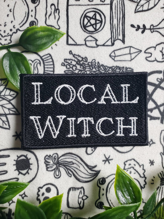 Local witch iron on sew on patch, witchcore, gothic, cottage witch pagan
