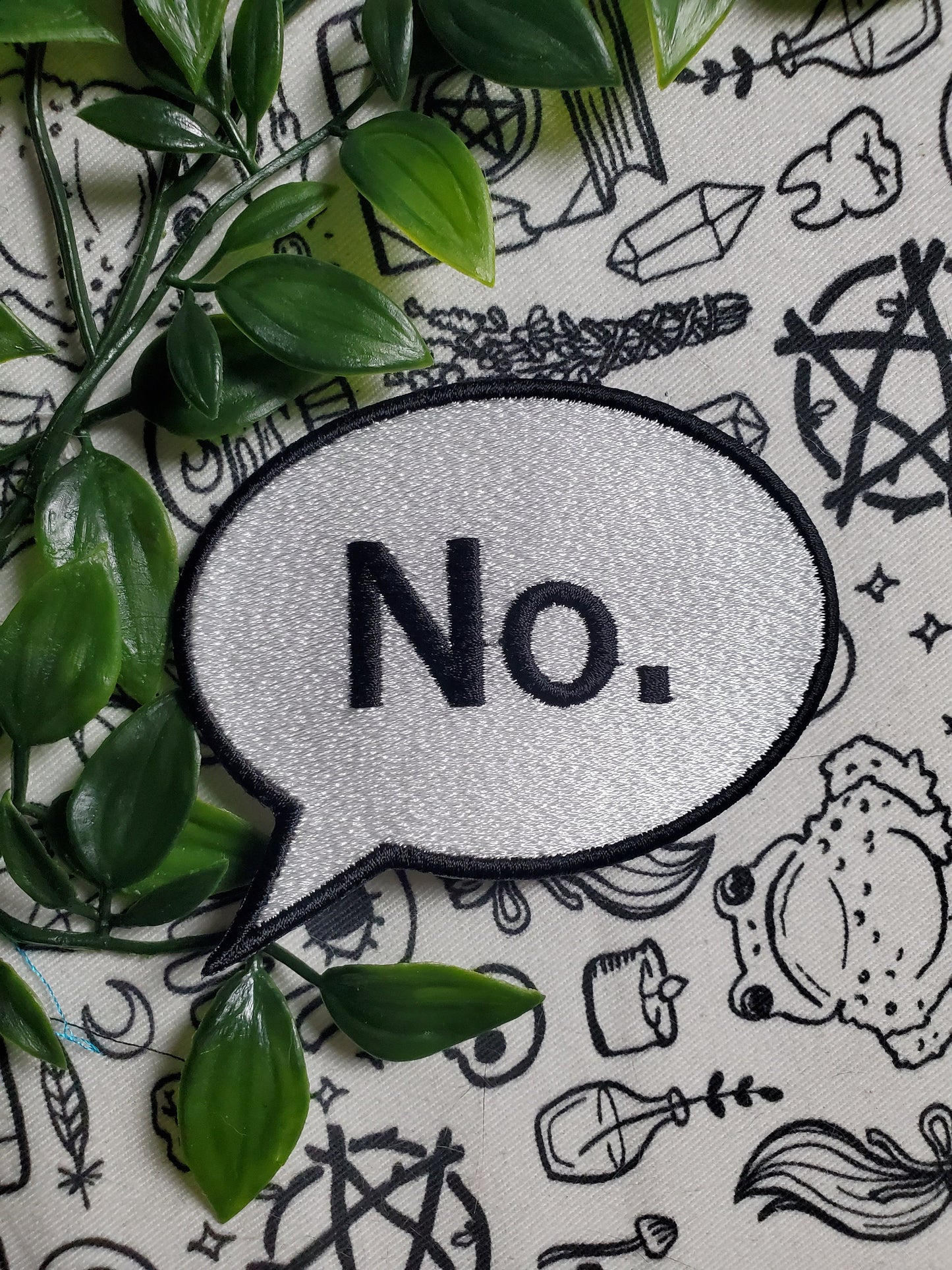 No. emoji speech bubble iron on sew on patch embroidered