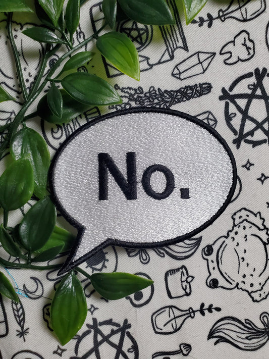 No. emoji speech bubble iron on sew on patch embroidered