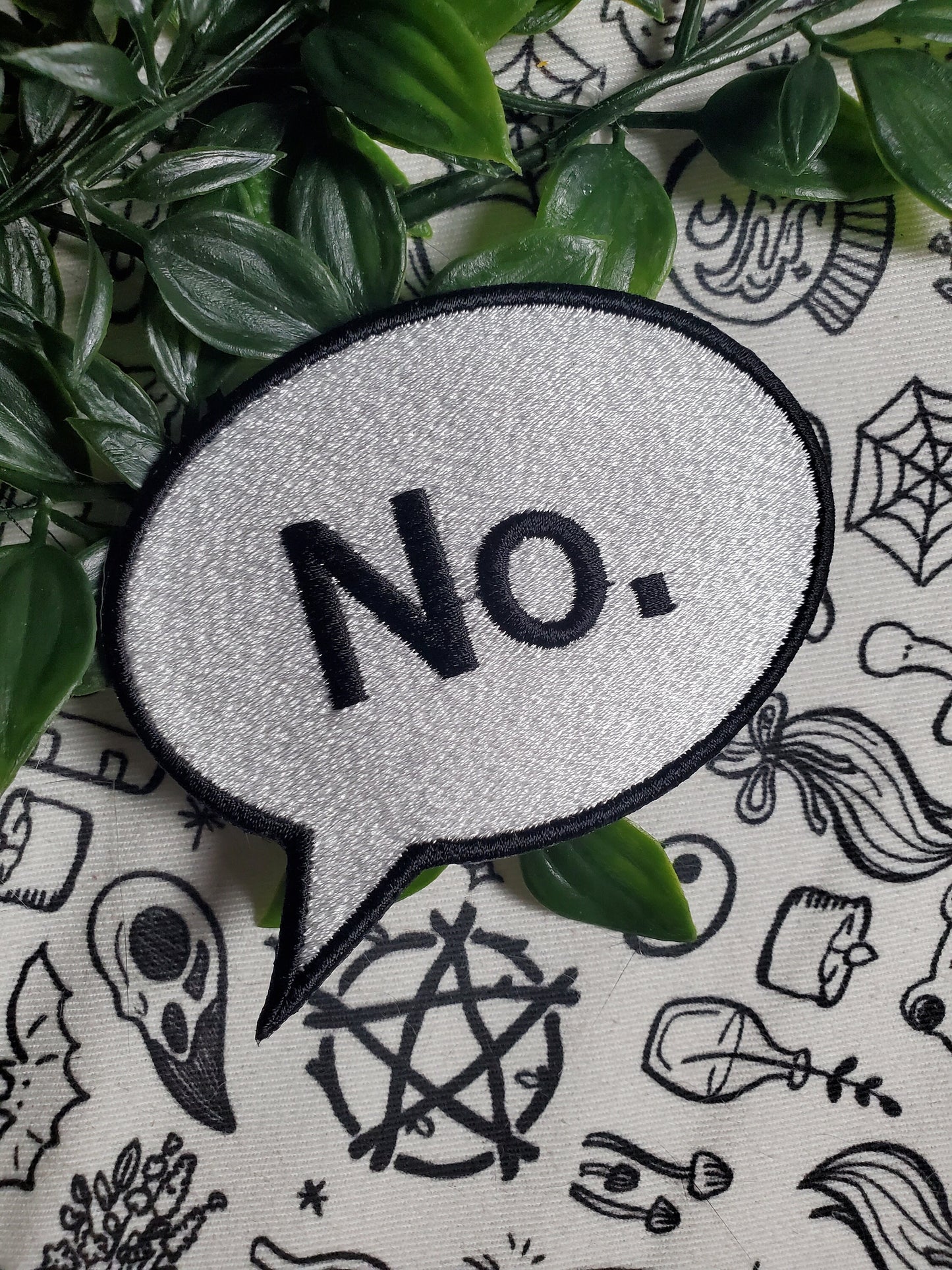 No. emoji speech bubble iron on sew on patch embroidered