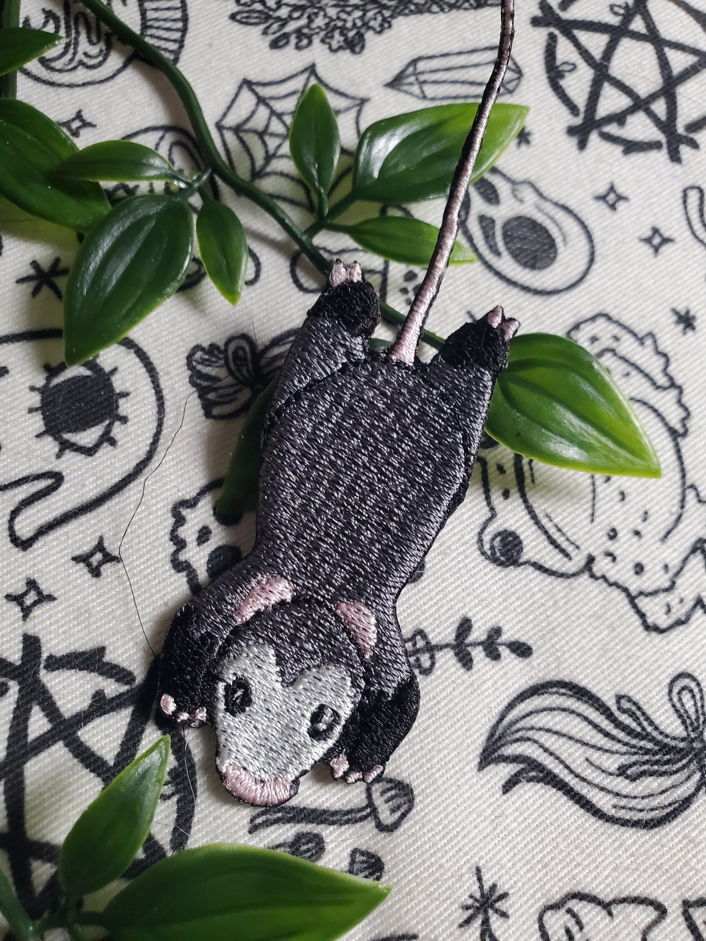Opossum possum iron on patch embroidered patch