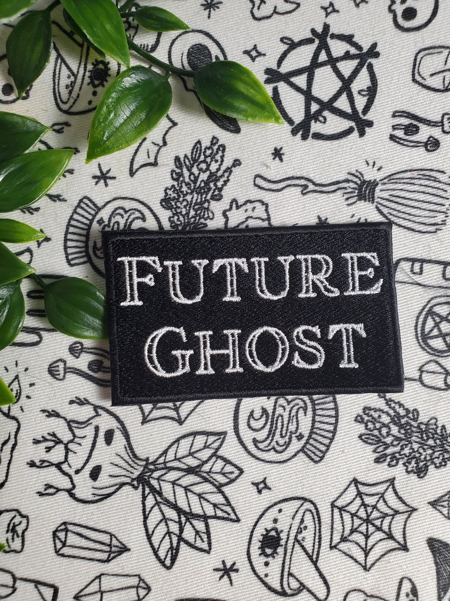Future ghost iron on sew on patch, goth patch