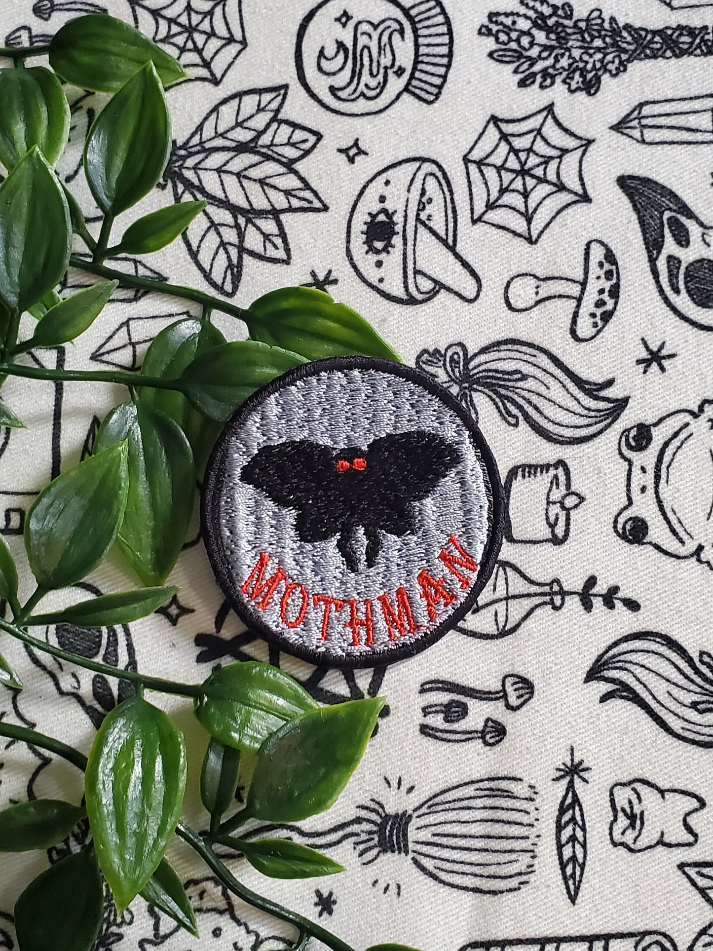 Mothman cryptid iron on sew on patch