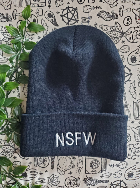 Nsfw Embroidered beanie hat