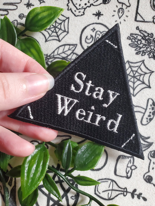 Stay weird embroidered patch iron on sew on patch