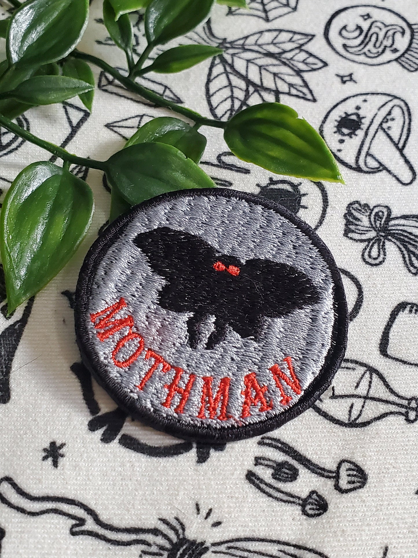 Mothman cryptid iron on sew on patch