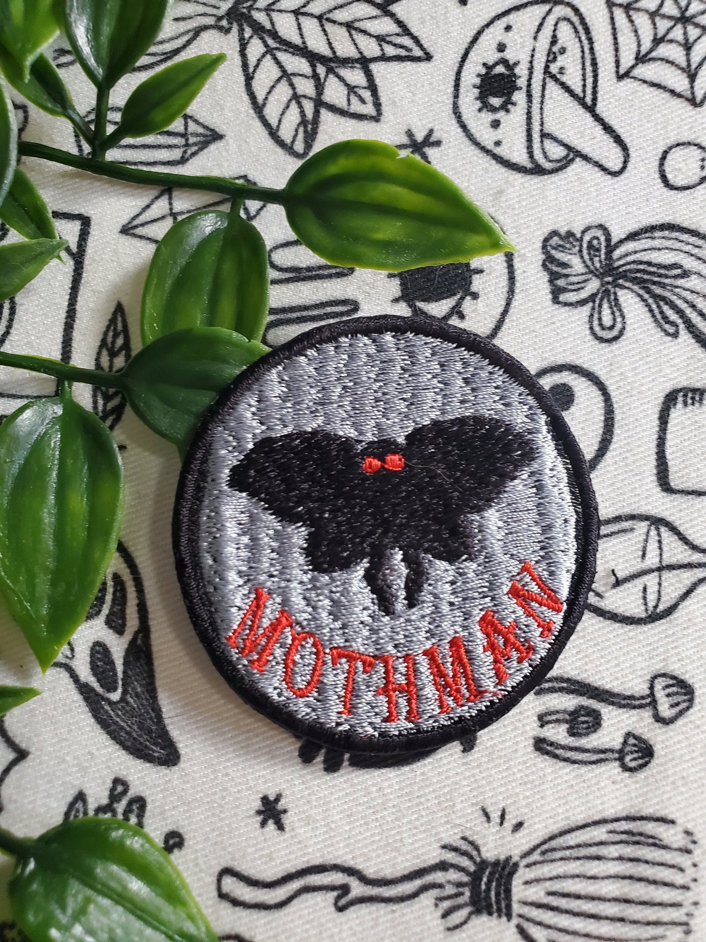 Mothman cryptid iron on sew on patch