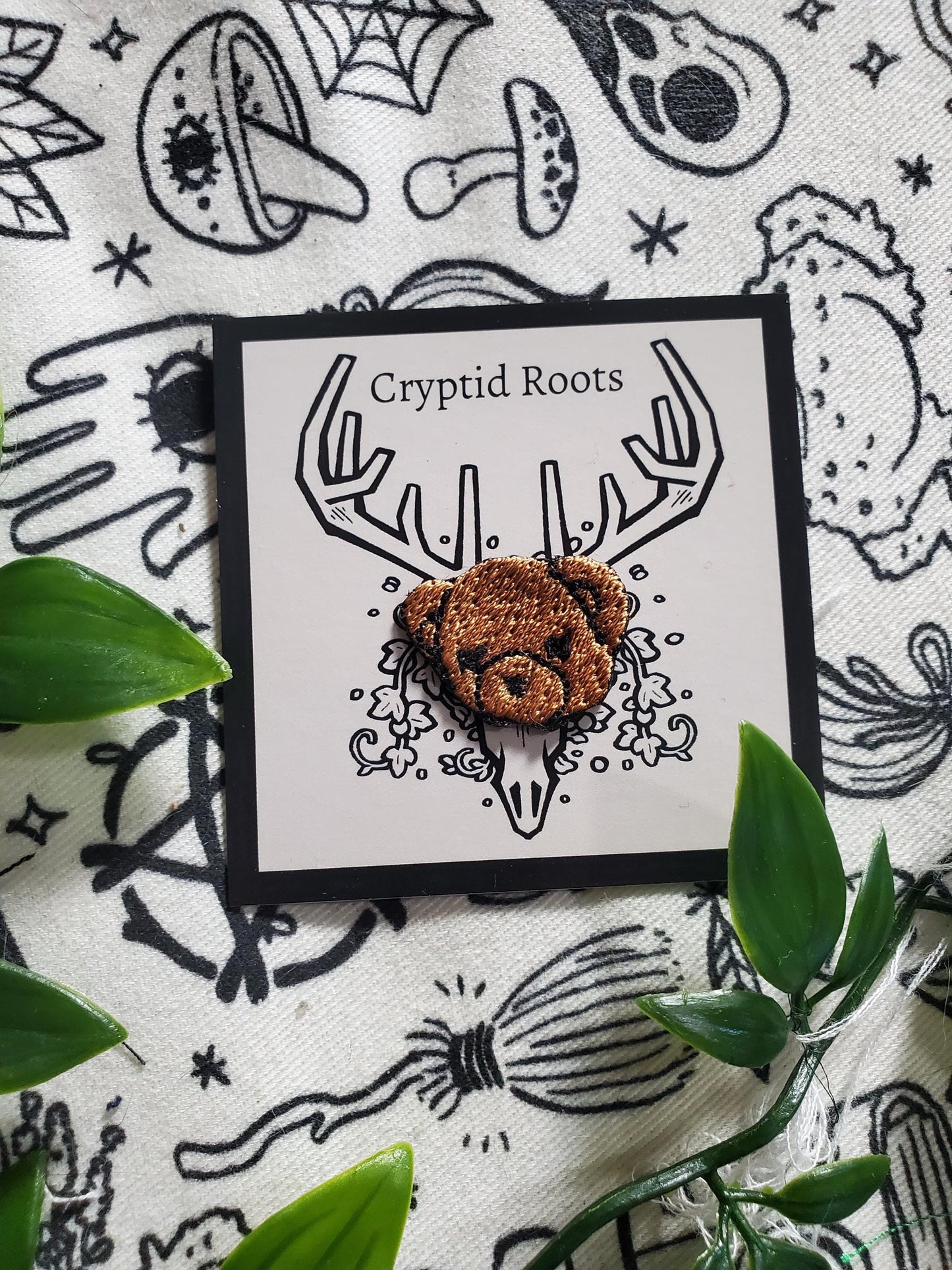 Mini teddy bear patch, iron on, sew on embroidered patch