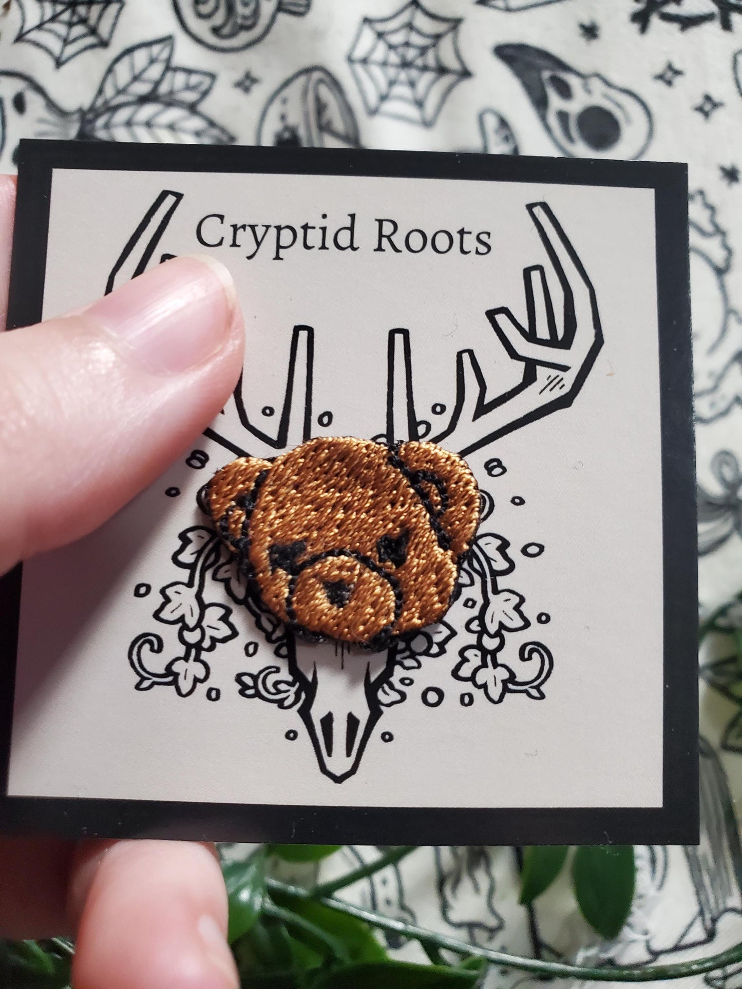 Mini teddy bear patch, iron on, sew on embroidered patch