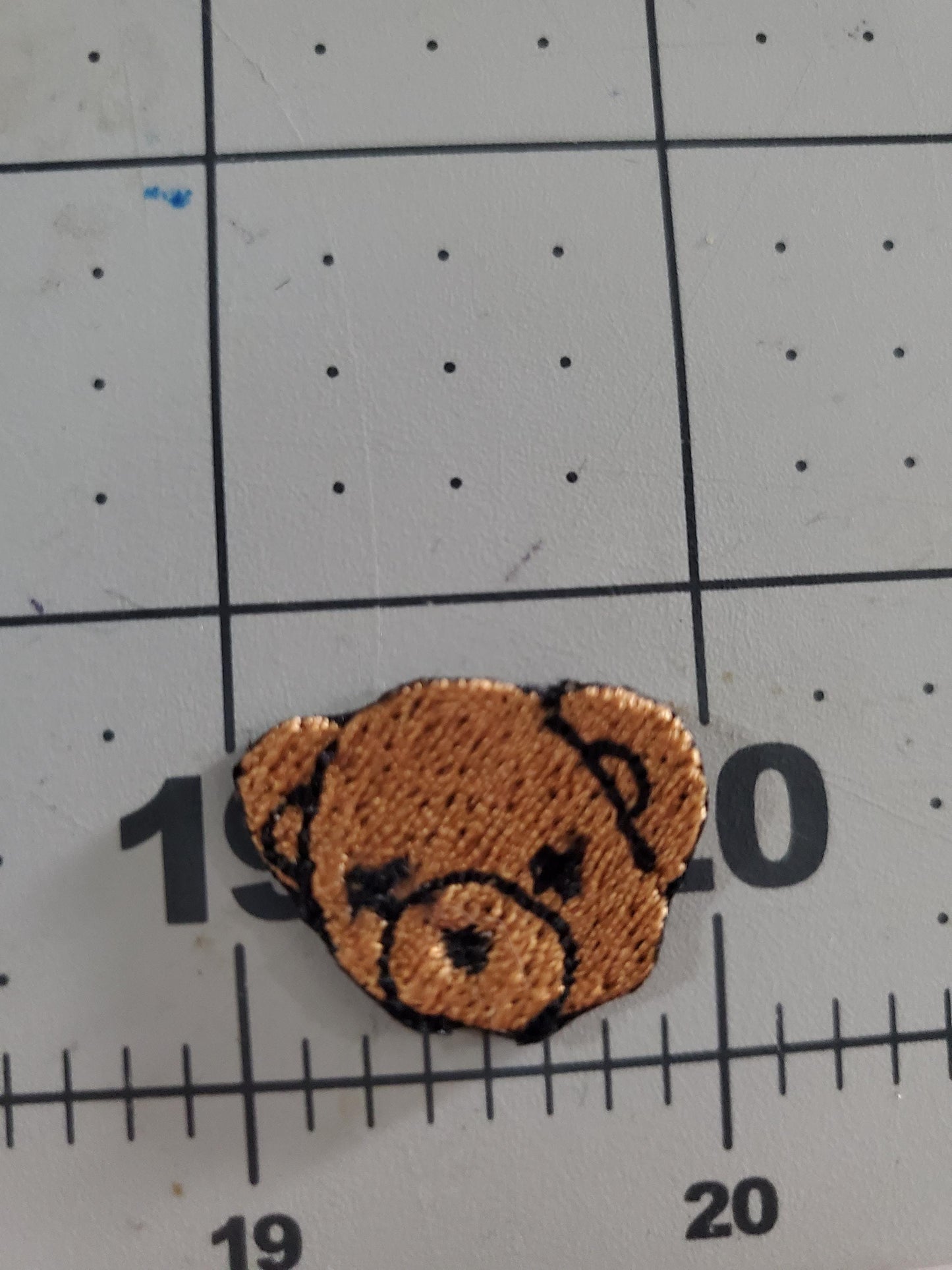 Mini teddy bear patch, iron on, sew on embroidered patch