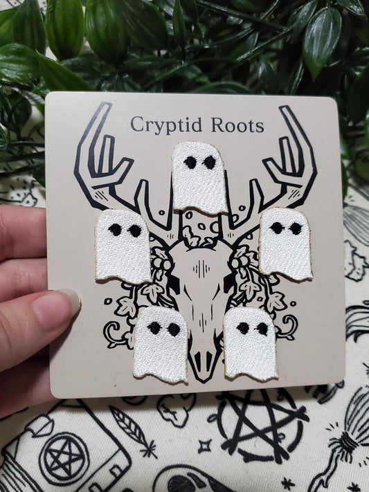 Set of 5 mini ghost patches, iron on sew on patches