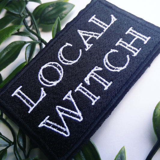 Local witch iron on sew on patch, witchcore, gothic, cottage witch pagan